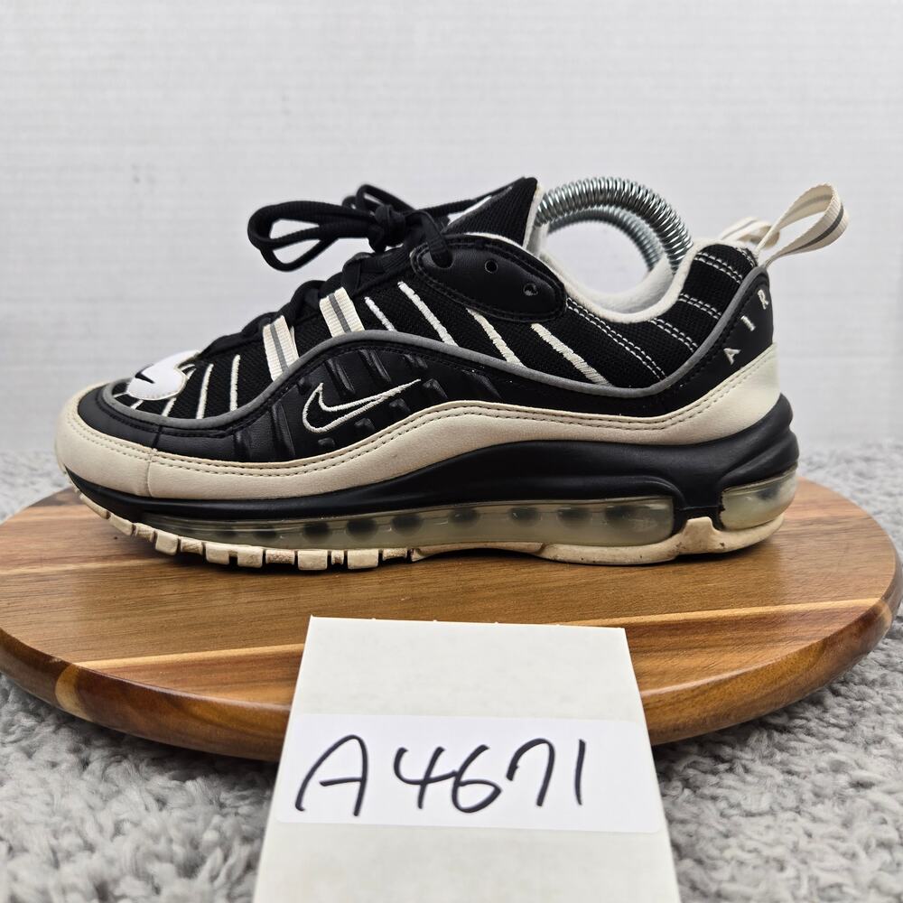 Nike Kids 6.5Y Air Max 98 GS Black Silver Casual Athletic Sneaker BV4872-001